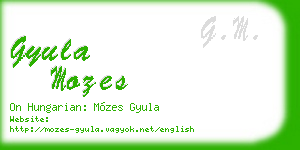 gyula mozes business card
