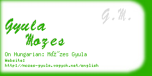 gyula mozes business card